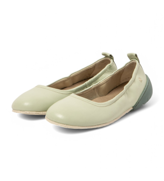 Art 1740 Nantes lime green leather ballet pumps