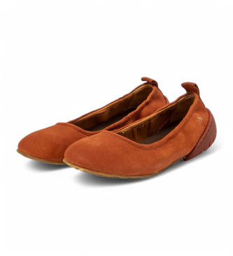 Art 1740 Nantes orange leather ballet pumps