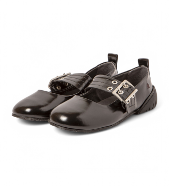 Art 1742 Nantes black leather slipper 1742 Nantes black