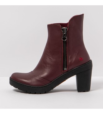 Art Burgundy leather ankle boots -Heel height: 7,5cm