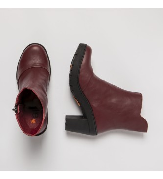 Art Burgundy leather ankle boots -Heel height: 7,5cm
