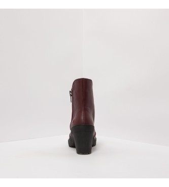 Art Burgunderfarbene Lederstiefeletten -Absatzhhe: 7,5cm