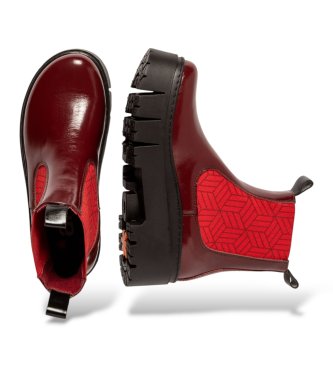Art Bottines en Cuir 1766 Leeds rouge