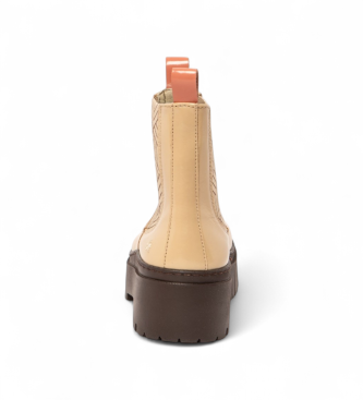 Art Leder-Stiefeletten 1766 Leeds beige