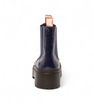 Art Leder-Stiefeletten 1766 Leeds navy