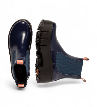 Art Leder-Stiefeletten 1766 Leeds navy