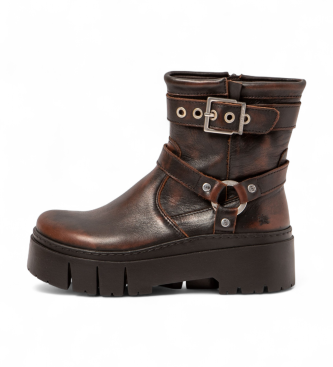 Art Leder-Stiefeletten 1767 Leeds braun