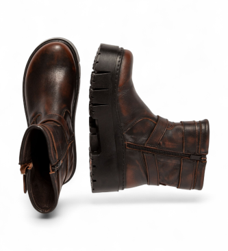 Art Leder-Stiefeletten 1767 Leeds braun