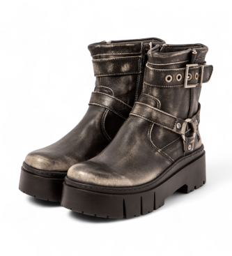 Art Leder-Stiefeletten 1767 Leeds grau