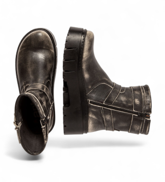 Art Leder-Stiefeletten 1767 Leeds grau