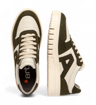 Art Leren sneakers 1777 Beleville wit, groen