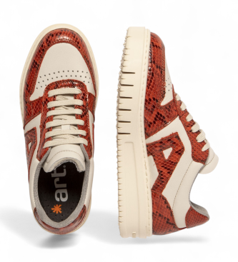 Art Sneakers in pelle Belleville 1777, bianche e rosse