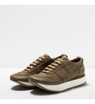 Art Nobuck-W Khaki Kioto brown leather sneakers