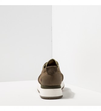 Art Nobuck-W Khaki Kioto brown leather sneakers