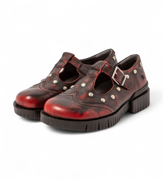 Art 1834S Chaussures Oxford en cuir rouge
