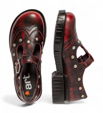 Art 1834S Chaussures Oxford en cuir rouge