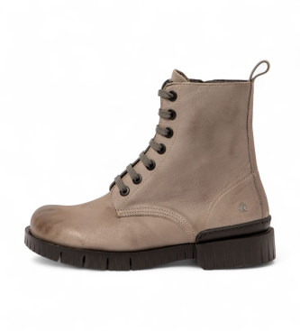 Art 1836 Szare skórzane buty do kostki Oxford