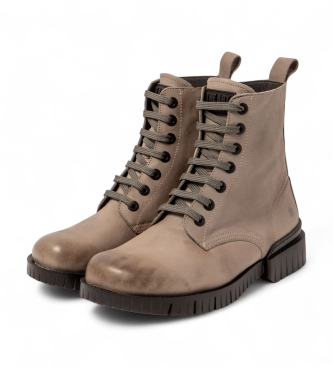 Art 1836 Szare skórzane buty do kostki Oxford