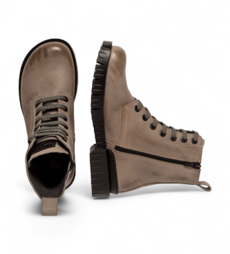 Art 1836 Szare skórzane buty do kostki Oxford