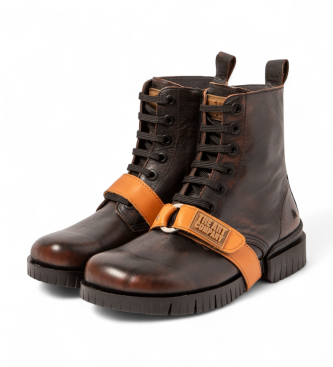 Art 1836S Brązowe skórzane buty do kostki Oxford