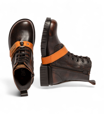 Art 1836S Brązowe skórzane buty do kostki Oxford