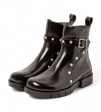 Art 1837S Skórzane buty do kostki Oxford czarne