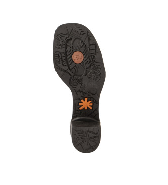 Art 1840 Cannes leather sandals black -Altura do salto 7,5cm