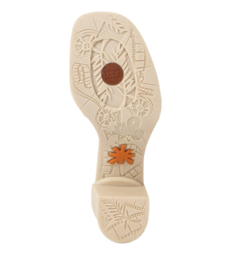 Art 1840 Beżowe skórzane sandały Nappa - wysokość obcasa: 7,5 cm