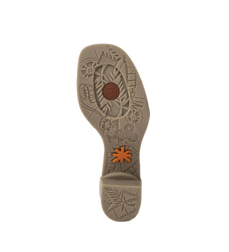 Art 1840 beige leren sandalen -Hoogte hak 7,5cm