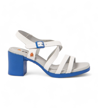 Art Sandales en cuir blanc Cannes - Hauteur du talon 7,5cm