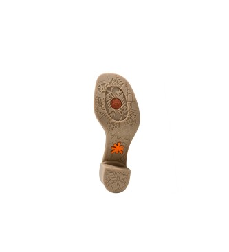 Art 1842 Cannes bež usnjeni sandali bež barve -Višina pete 7,5 cm