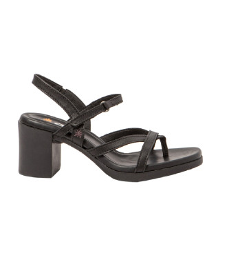 Art 1844 Cannes leather sandals black -Altura do salto 7,5cm