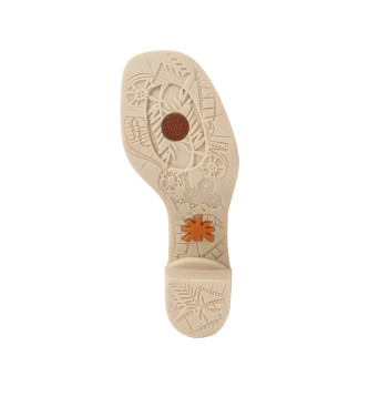 Art 1844 Cannes sandales en cuir beige -Hauteur du talon 7,5cm