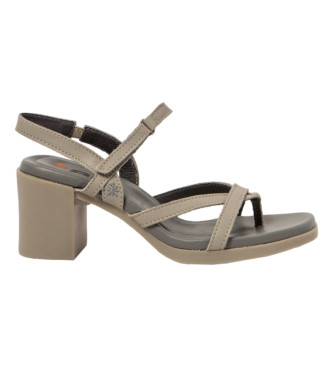Art 1844 Nappa leather sandals beige greyish beige -Heel height: 7.5cm