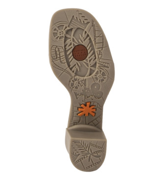 Art 1844 Nappa leather sandals beige greyish beige -Heel height: 7.5cm