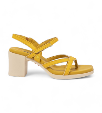 Art Yellow Cannes leather sandals -Heel height 7,5cm