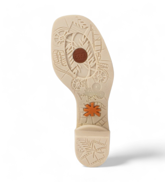 Art Rumeni usnjeni sandali Cannes -Višina pete 7,5 cm