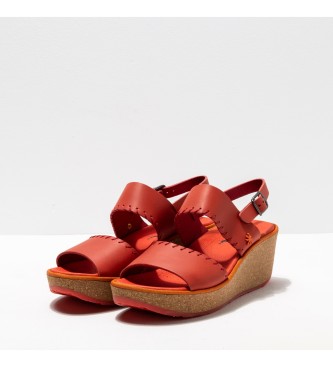 Art Leather sandals 1863 Parma Red -Height 6,5cm wedge