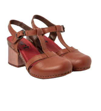 Art Usnjeni sandali 1874 rdečkaste barve -Višina pete 6,5 cm