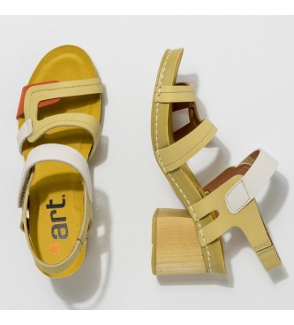 Art Sandlias de couro 1875 I Wish Yellow -Altura do calcanhar 6,5cm