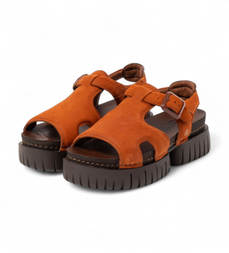 Art Skórzane sandały 1882 Madeira brązowe