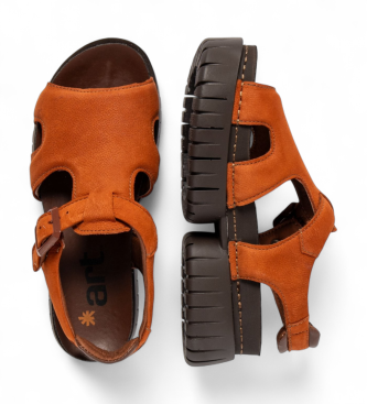 Art Skórzane sandały 1882 Madeira brązowe