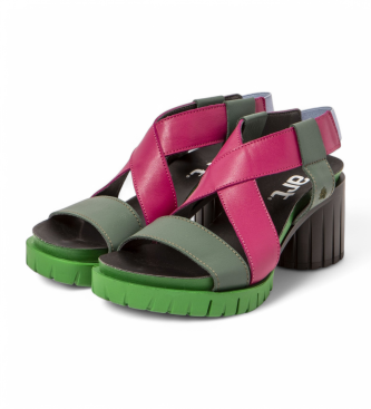 Art Leren sandalen 1921 Malibu roze, groen