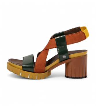 Art Leren sandalen 1921 Malibu oranje, groen