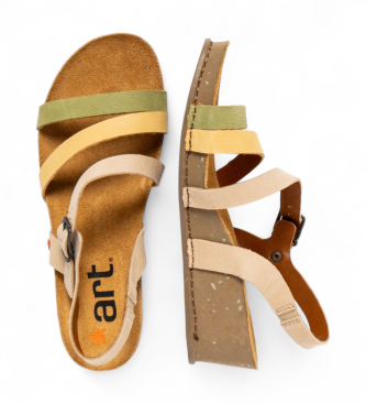 Art Sandali in pelle beige "I Live" del 1930