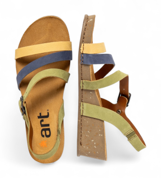 Art Sandali in pelle multicolore "I Live" del 1930