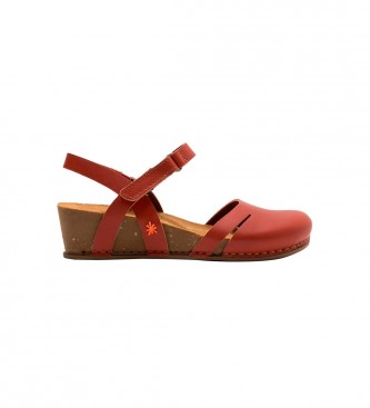 Art Leather Sandals 1931 I Live red -Height wedge 4,5cm