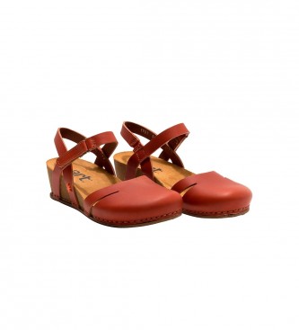 Art Leather Sandals 1931 I Live red -Height wedge 4,5cm