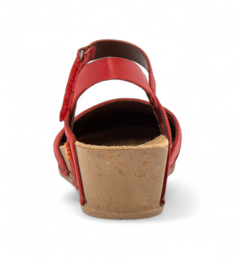 Art Sandali in pelle rossa dal vivo del 1931
