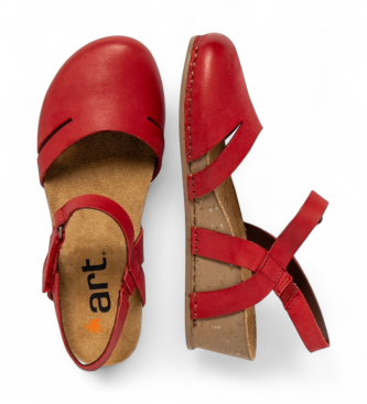 Art Sandali in pelle rossa dal vivo del 1931